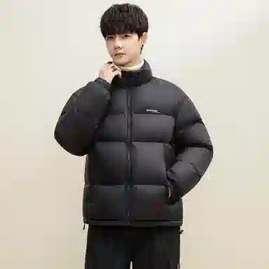 鸭鸭 中青年韩版休闲基础百搭短款立领户外运动加厚保暖暗黑面包羽绒服 男女同款