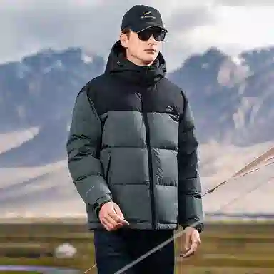 鸭鸭 极寒系列 美式时尚潮流百搭短款可拆卸帽户外运动厚款防风保暖休闲面包羽绒服 男款