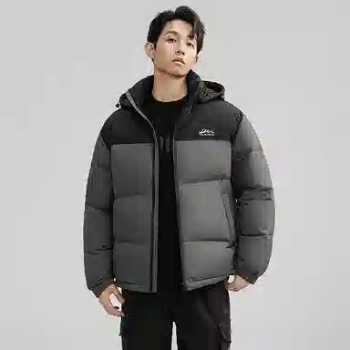 鸭鸭 户外极寒尚韩版休闲百搭拼色短款外套运动保暖可拆卸面包羽绒服 男女同款