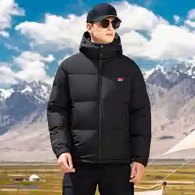 鸭鸭 极寒系列 美式时尚潮流百搭短款可拆卸帽户外运动厚款防风保暖休闲面包羽绒服 男款