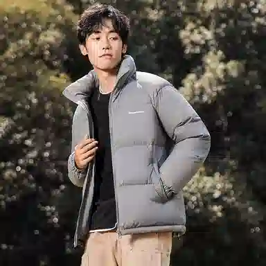 鸭鸭 暖绒系列 青少年基础百搭短款立领户外加厚保暖羽绒服 男款