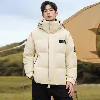 鸭鸭 山系户外极寒面包中青年时尚韩版休闲百搭短款连帽加厚保暖羽绒服 男女同款