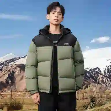 鸭鸭 户外极寒尚韩版休闲百搭拼色短款外套运动保暖可拆卸面包羽绒服 男女同款