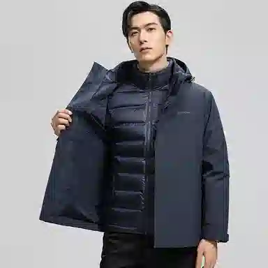 鸭鸭 可拆卸内胆石墨烯蓄热加厚羽绒服 男款