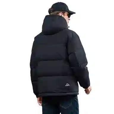 鸭鸭 极寒系列 美式时尚潮流百搭短款可拆卸帽户外运动厚款防风保暖休闲面包羽绒服 男款