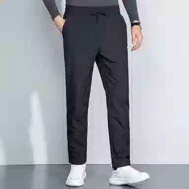 鸭鸭 舒适休闲系带户外加厚保暖防寒羽绒裤 男款 黑色