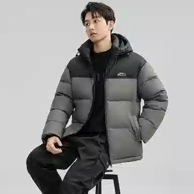 鸭鸭 户外极寒尚韩版休闲百搭拼色短款外套运动保暖可拆卸面包羽绒服 男女同款