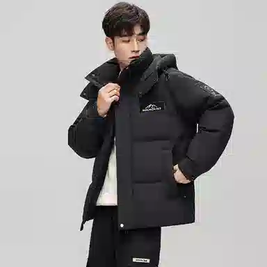鸭鸭 极寒系列 时尚韩版潮流短款连帽山系户外运动加厚保暖面包羽绒服 男女同款