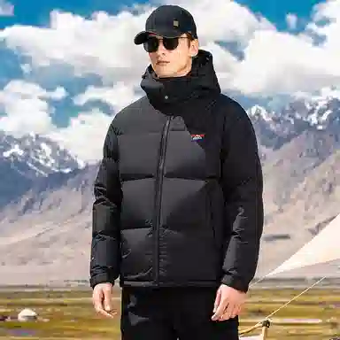 鸭鸭 极寒系列 美式时尚潮流百搭短款可拆卸帽户外运动厚款防风保暖休闲面包羽绒服 男款