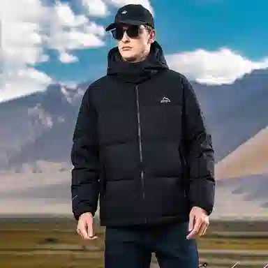 鸭鸭 极寒系列 美式时尚潮流百搭短款可拆卸帽户外运动厚款防风保暖休闲面包羽绒服 男款