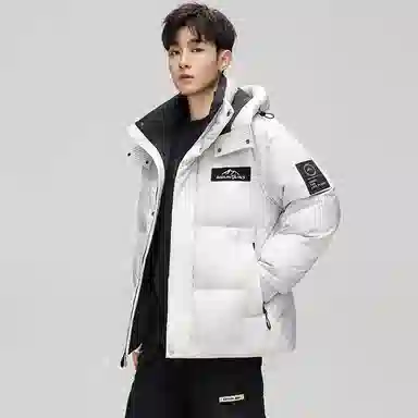 鸭鸭 极寒系列 时尚韩版潮流短款连帽山系户外运动加厚保暖面包羽绒服 男女同款