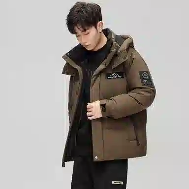 鸭鸭 极寒系列 时尚韩版潮流短款连帽山系户外运动加厚保暖面包羽绒服 男女同款
