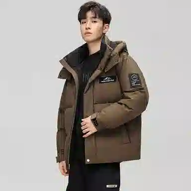 鸭鸭 山系户外极寒面包中青年时尚韩版休闲百搭短款连帽加厚保暖羽绒服 男女同款