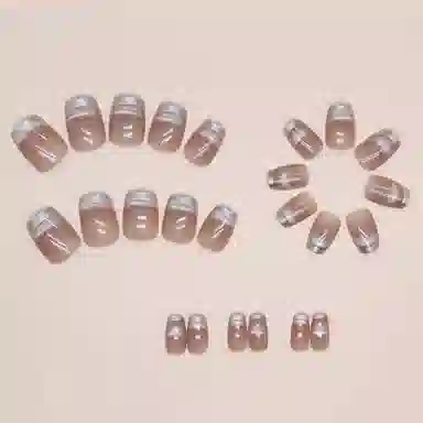 馨枕居 微笑  穿戴甲 短款紫色纯色 猫眼