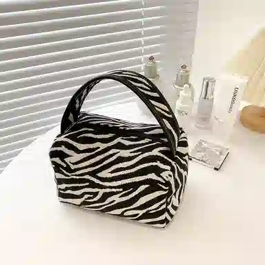 馨枕居时尚化妆包豹纹手提包休闲洗漱包女包包便携大容量收纳包化妆包 便携收纳防尘