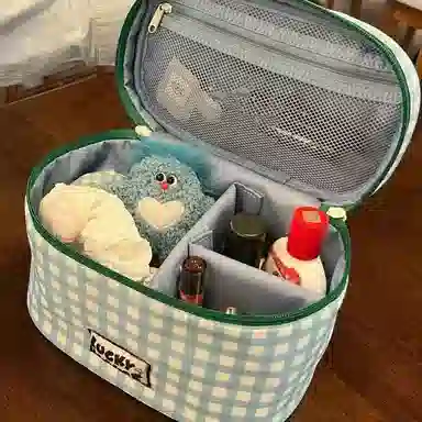 馨枕居 加厚小清新可爱外出手提式旅行收纳便携式大容量化妆包