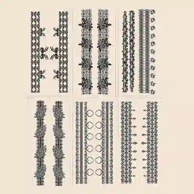 馨枕居  腿部蕾丝纹身贴性感个性汉娜黑色蕾丝大腿临时纹身贴纸