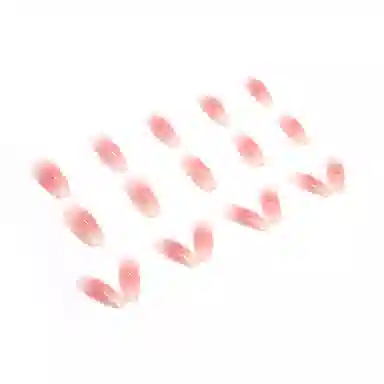 馨枕居 金线格纹法式气质简约显白百搭  穿戴甲 长款粉色纯色 纯欲