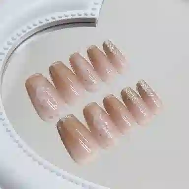 馨枕居 显白芭蕾  穿戴甲 长款裸色晕染 纯色