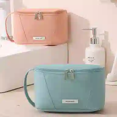 馨枕居大开口洗漱包化妆品收纳包旅行收纳包化妆包大容量化妆包 便携收纳防尘