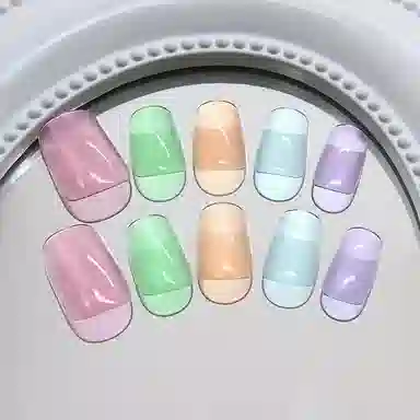 馨枕居 多巴胺元气  穿戴甲 短方圆糖果色纯色