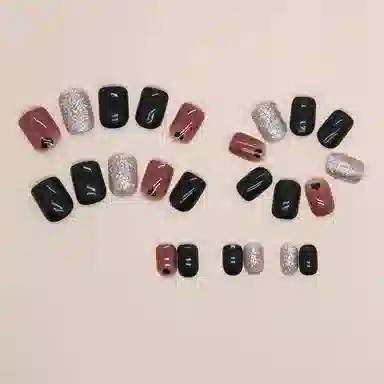 馨枕居 爆闪爱心  穿戴甲 短梯黑色跳色