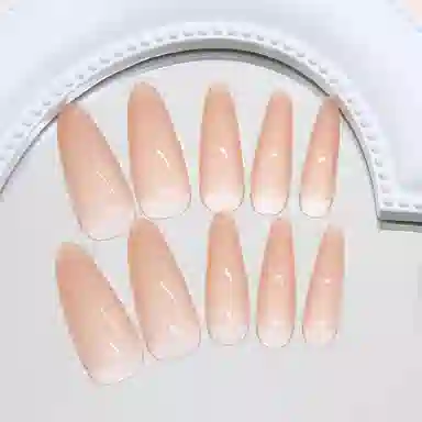 馨枕居 冰透温柔气质简约显白  穿戴甲 杏仁裸色纯色