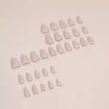 馨枕居 贴片  穿戴甲 杏仁纯色裸色 镜面