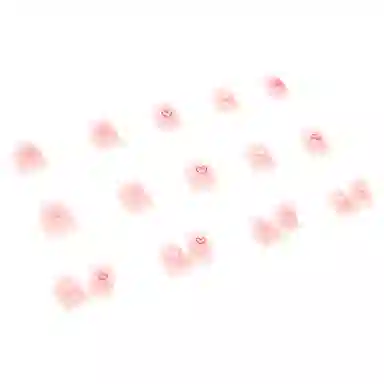 馨枕居 粉透爱心白色边显白  穿戴甲 短款粉色纯色