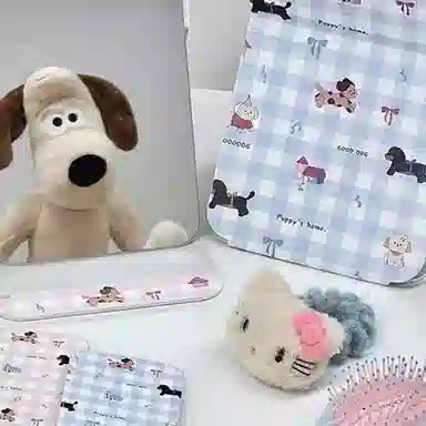 馨枕居 化妆镜台式桌面折叠镜学生宿舍手持镜女可爱高颜值便携随身镜