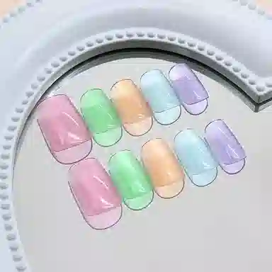 馨枕居 多巴胺元气  穿戴甲 短方圆糖果色纯色