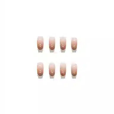 馨枕居 简约可拆卸  穿戴甲 梯型中长款藕粉色渐变 法式