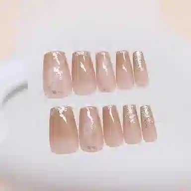 馨枕居 显白芭蕾  穿戴甲 长款裸色晕染 纯色