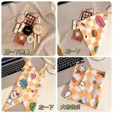 馨枕居 可爱化妆包女便携式旅行懒人大容量护肤品收纳袋魔术贴百贴布袋子