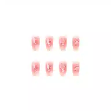 馨枕居 长岛冰茶短芭蕾立体浮雕山茶珍珠极光  穿戴甲 杏仁纯色裸色 镜面