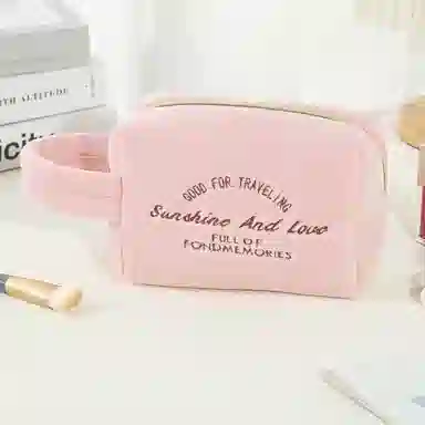 馨枕居 经典糖果色丝绒手提大容量便携八角化妆包