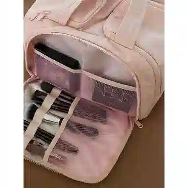 馨枕居 韩版双宽开口化妆包大容量分区便携式女高颜值旅行洗 漱收纳包