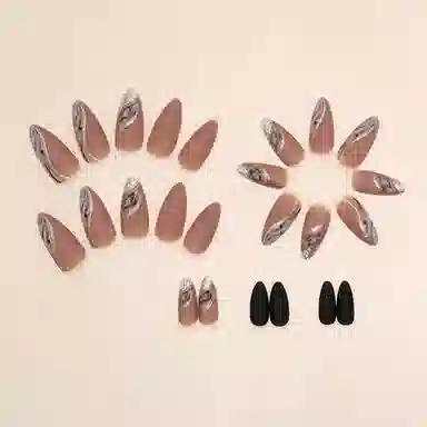 馨枕居 棕色湖泊氛围感气质显白  穿戴甲 杏仁黑色跳色