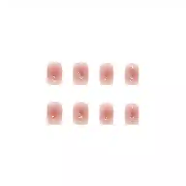 馨枕居 粉透短薄  穿戴甲 杏仁短款腮红裸色 镜面