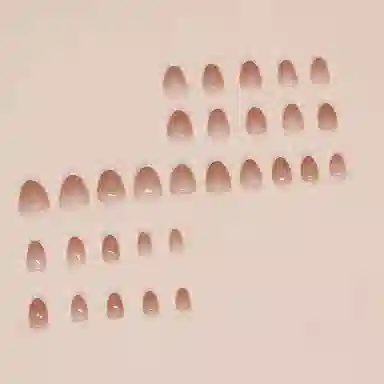 馨枕居 简约可拆卸  穿戴甲 杏仁珊瑚色纯色 法式