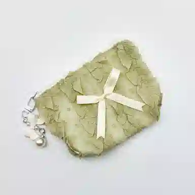 馨枕居可爱化妆包化妆袋韩版蕾丝蝴蝶结大容量零钱包手拿包女收纳包化妆包 便携收纳防尘