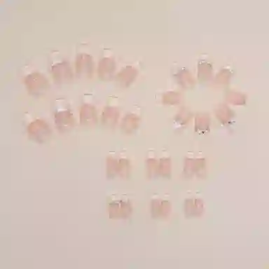 馨枕居 短芭蕾白色珍珠  穿戴甲 方圆裸色纯色 可爱