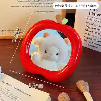 馨枕居 苹果化妆镜宿舍可爱随身便携小镜子办公室桌面台式家用梳妆镜