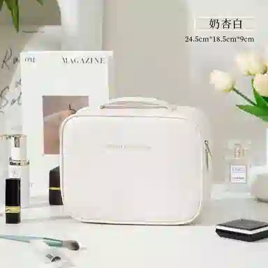馨枕居  高级感化妆包大容量三合一多功能小众設計分区收纳包便携式化妆箱