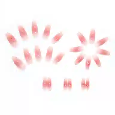 馨枕居 金线格纹法式气质简约显白百搭  穿戴甲 长款粉色纯色 纯欲