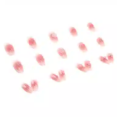 馨枕居 长岛冰茶短芭蕾立体浮雕山茶珍珠极光  穿戴甲 杏仁纯色裸色 镜面