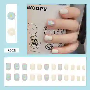 馨枕居 春日清新花朵  穿戴甲 短方蓝色黄色跳色 可爱