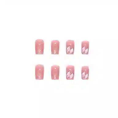 馨枕居 紫曜钻石  穿戴甲 杏仁粉色裸色 镜面