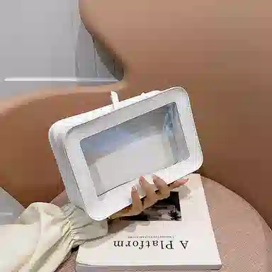 馨枕居 白色简约时尚透明化妆包 高级