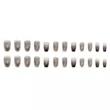 馨枕居 暗黑系神秘  穿戴甲 中梯黑色晕染 细闪